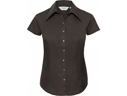 Dámska blúzka s krátkymi rukávmi Tencel (Farba Biela, Veľkosť XS)