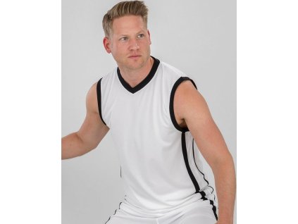 Basketbalový pánsky rýchloschnúci top (Veľkosť XS, Farba Biela/Čierna)