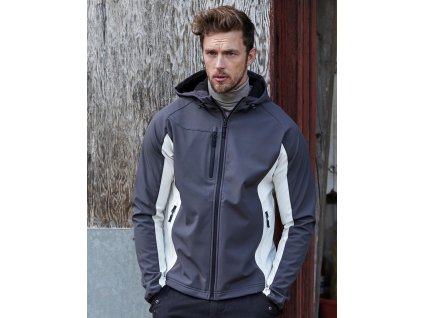 Tenký Softshell s kapucňou Performance (Veľkosť S, Farba Black/Dark Grey)