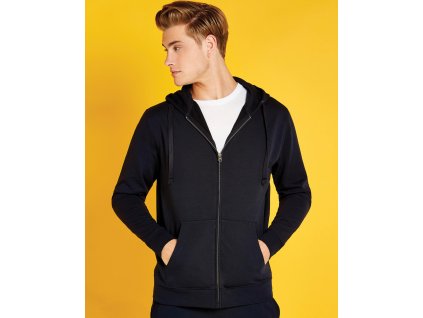 Klasická mikina s kapucňou a zipsom Superwash® 60° (Farba Čierna, Veľkosť XS)