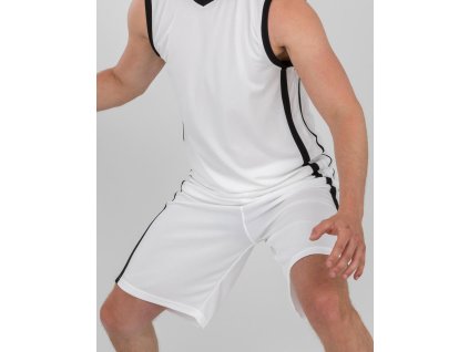 Basketbalové pánske rýchloschnúce šortky (Veľkosť XS, Farba Biela/Čierna)
