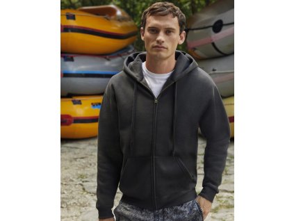 Mikina na zips s kapucňou Premium (Farba Čierna, Veľkosť S)