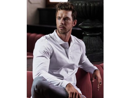 Luxusná Strečová Polokošeľa s Dlhými Rukávmi (Farba Biela, Veľkosť S)