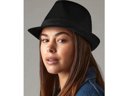 Klobúk Fedora (Veľkosť S/M, Farba Biela/Čierna)