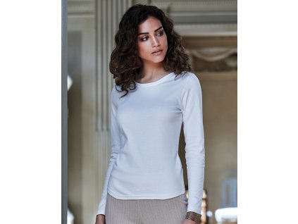 Dámske Tričko s Dlhými Rukávmi (Farba Biela, Veľkosť S)