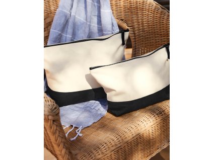 Plátená taštička na príslušenstvo (Veľkosť M, Farba Natural/Čierna)