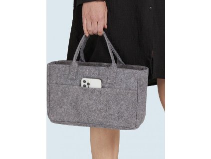 Filcová nákupná taška s vreckami (Farba Tmavo sivá melírová)