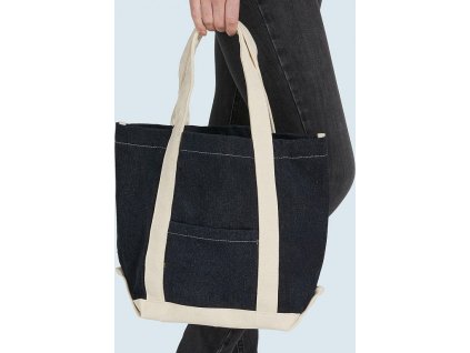 Canvas Denim Shopper (Farba Black Stonewash/Natural)