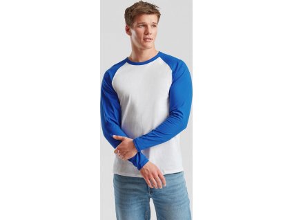 Tričko Baseball s dlhými rukávmi (Veľkosť S, Farba White/Deep Navy)