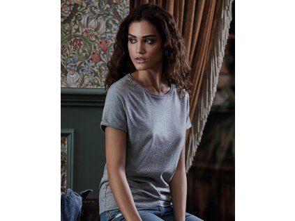 Dámske tričko s rolovanými rukávmi (Farba Biela, Veľkosť S)