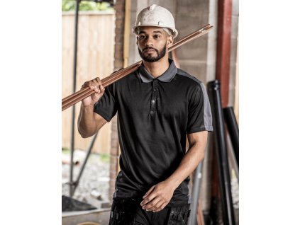 Kontrastná polokošeľa Coolweave (Veľkosť XS, Farba Čierna/Tmavo sivá)