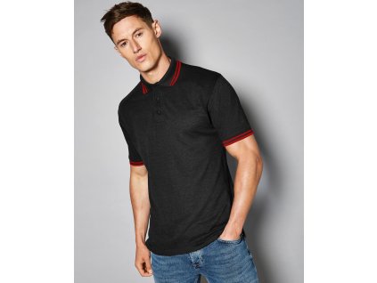 Polokošeľa Pique (Veľkosť S, Farba Biela/Tmavo modrá)