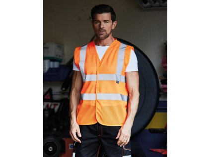 Fluo Open Mesh vesta (Veľkosť M, Farba Oranžová neónová)