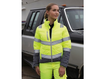 Dámska bunda Soft Padded Safety (Veľkosť XS, Farba Fluo Orange/Grey)