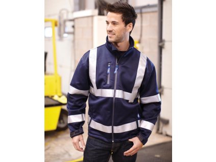 Bunda Fluo Softshell (Veľkosť S, Farba Tmavo modrá)