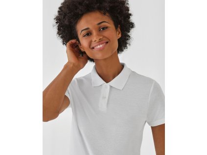 Dámska polokošeľa Pique ID.001/women (Farba Biela, Veľkosť XS)