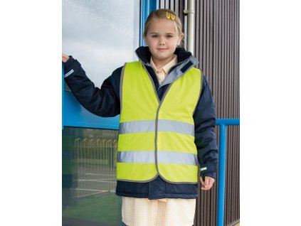 Detská bezpečnostná vesta (Farba Žltá neónová, Veľkosť 4/6 rokov)