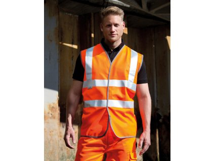 Safety Hi-Vis Vest (Farba Oranžová neónová, Veľkosť S/M)