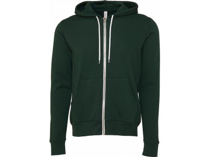 Mikina Unisex Poly-Cotton s kapucňou a na zips (Farba Biela, Veľkosť XS)