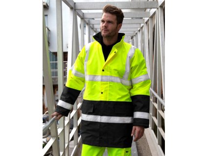 Reflexná bunda Core Motorway (Veľkosť S, Farba Oranžová neónová/Čierna)