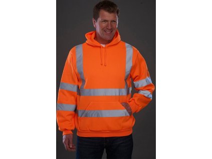 Fluo mikina s kapucňou (Veľkosť S, Farba Oranžová neónová)