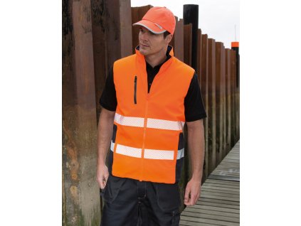 Obojstranná jemná vesta (Veľkosť S, Farba Oranžová neónová/Tmavo modrá)