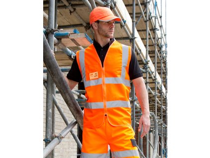 Zip I.D Safety Tabard (Farba Oranžová neónová, Veľkosť S/M)