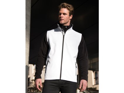 Potlačiteľná Softshell vesta (Veľkosť S, Farba Biela/Čierna)