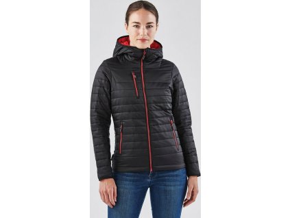 Gravity dámska termálna bunda (Veľkosť XS, Farba Black/True Red)
