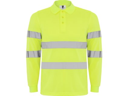 Polokošeľa s reflexnými pruhmi POLARIS L/S (Veľkosť S, Farba GARDEN GREEN/FLUOR YELLOW)