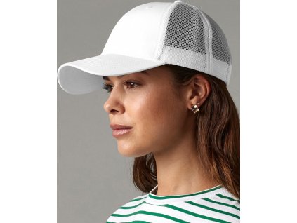 6 panelová šiltovka Snapback Trucker (Farba Biela)