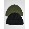 Zámné čapice Fleece Beanie 2-Pack (Veľkosť Uni, Farba tiniolive/black)
