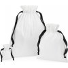 Bavlnená darčeková taška so sťahovacou stuhou (Veľkosť S, Farba Soft White/Black)