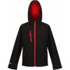 Detský 3-vrstvový softshell s kapucňou Ablaze (Farba Čierna/Červená, Veľkosť 3/4 roky)