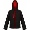 Detský 3-vrstvový softshell s kapucňou Ablaze (Farba Čierna/Červená, Veľkosť 3/4 roky)