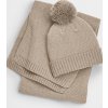 Darčeková súprava pleteného šálu a čiapky (Farba Light Grey Fleck)