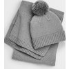 Darčeková súprava pleteného šálu a čiapky (Farba Light Grey Fleck)