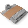 Darčeková súprava pleteného šálu a čiapky (Farba Light Grey Fleck)