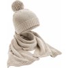 Darčeková súprava pleteného šálu a čiapky (Farba Light Grey Fleck)