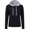 Dámska mikina s kapucňou (Veľkosť XS, Farba Biela/Tmavo modrá)