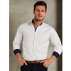 Košeľa Contrast Premium Oxford Button Down LS (Veľkosť S, Farba Biela/Tmavo modrá)