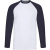 Tričko Baseball s dlhými rukávmi (Veľkosť S, Farba White/Deep Navy)