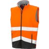 Potlačiteľná bezpečnostná softshellová vesta (Veľkosť S, Farba Oranžová neónová/Čierna)