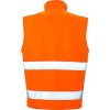Potlačiteľná bezpečnostná softshellová vesta (Veľkosť S, Farba Oranžová neónová/Čierna)