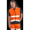 Potlačiteľná bezpečnostná softshellová vesta (Veľkosť S, Farba Oranžová neónová/Čierna)