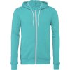 Mikina Unisex Poly-Cotton s kapucňou a na zips (Farba Biela, Veľkosť XS)