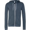 Mikina Unisex Poly-Cotton s kapucňou a na zips (Farba Biela, Veľkosť XS)