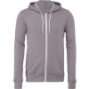Mikina Unisex Poly-Cotton s kapucňou a na zips (Farba Biela, Veľkosť XS)