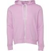 Mikina Unisex Poly-Cotton s kapucňou a na zips (Farba Biela, Veľkosť XS)