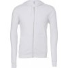 Mikina Unisex Poly-Cotton s kapucňou a na zips (Farba Biela, Veľkosť XS)